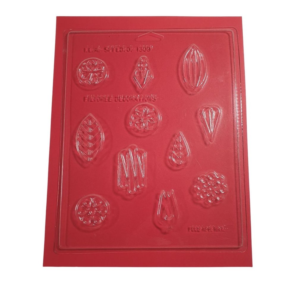 Vintage Chocolate Candy Mold Filgree Decorations Holiday Polymer Clay Fondant - Picture 1 of 5